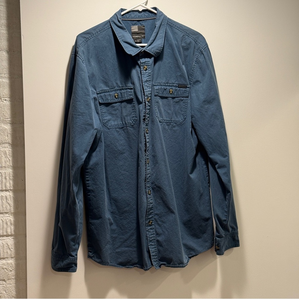 O'Neill Men's Casual Blue Button Down Shirt
